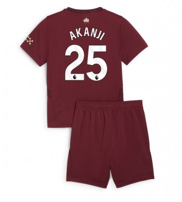 Manchester City Manuel Akanji #25 Tercera Equipación Niños 2024-25 Manga Corta (+ Pantalones cortos)